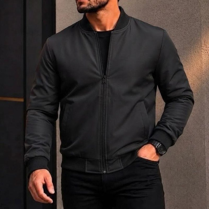 Jaqueta Masculina Bomber Chimpa Com Zíper E Bolsos