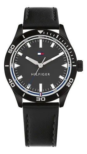Relógio Tommy Hilfiger Toc Masculino Em Couro Preto 1791819 Preto