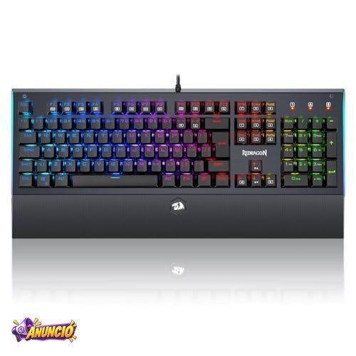 TECLADO MECANICO GAMER ARYAMAN RGB PRETO V2 SWITCH AZUL ABNT2
