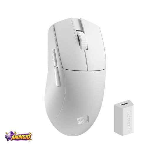 Mouse Gamer sem fio Redragon King Pro 4k Branco PAW3395 4000Hz M916W-PRO-4K