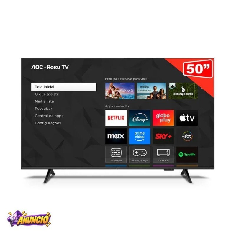 Smart TV AOC 50" DLED 4K UHD Roku TV - 50U7066/78G