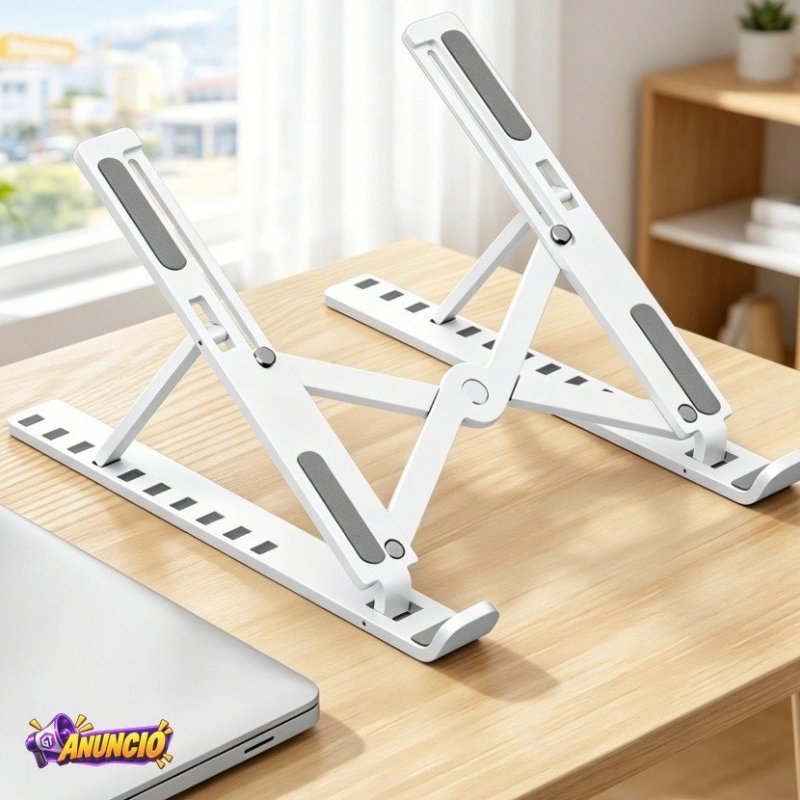 Conjuntos Suporte Para Notebook Ajustável Ergonômico Preto E Branco Dobrável Melhor Resfriamento Postura