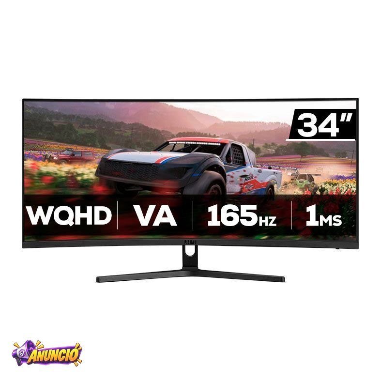 Monitor Gamer Pichau Nexus Wide 34S, 34 Pol, VA, Ultrawide, Curvo, 2K, 1ms, 165Hz, PG-NXS34S-BL01