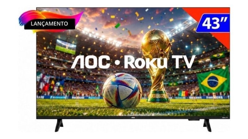 Tv Smart 43 Polegadas Aoc Roku Hd Wi-fi 43s5155/78g