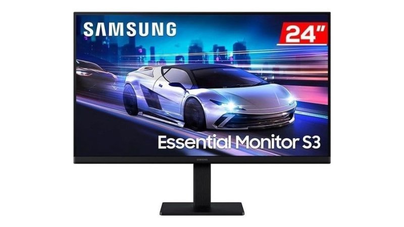Monitor Samsung 24 Essential S3 Fhd Ips 120Hz 5Ms, 2 Hdmi, Super Fino, 3 Side Boardless, Ls24f320galmzd