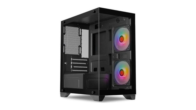 Gabinete Gamer Tgt Gladiator, Rainbow, Mid-Tower, Lateral de Vidro, Com 2 Fans, Preto, Tgt-Gld-Bk