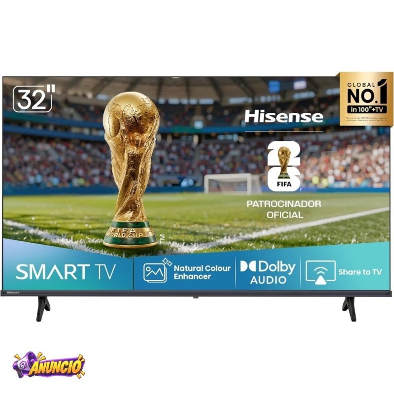 Smart TV Hisense DLED HD 32" 32A4NV Processador AI HDR10 Alexa Google Home