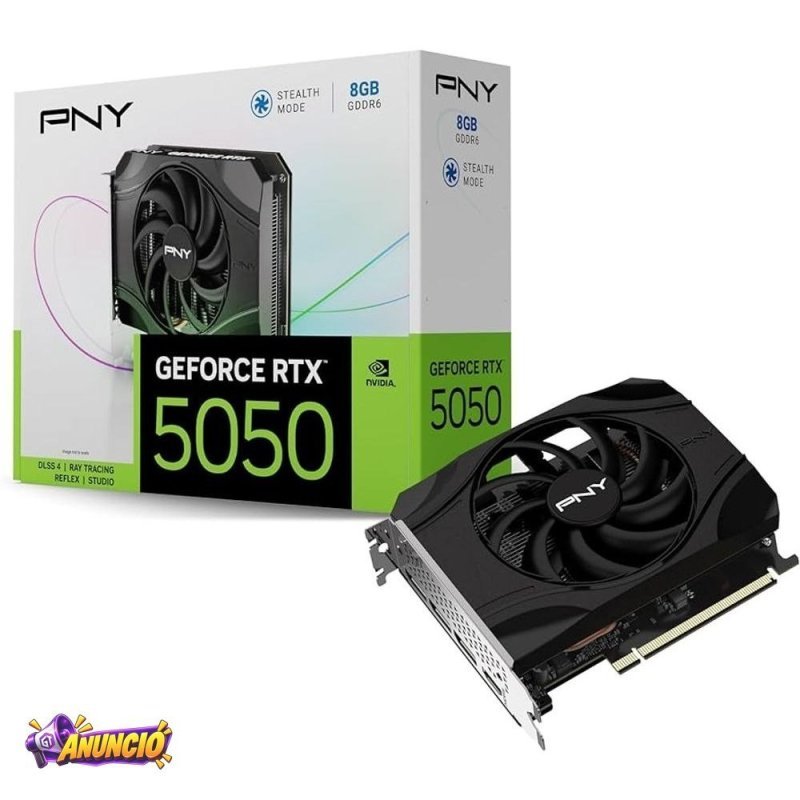 Placa de Video GeForce NVIDIA PNY RTX 5050 8GB GDDR6 VCG50508SFXPB1