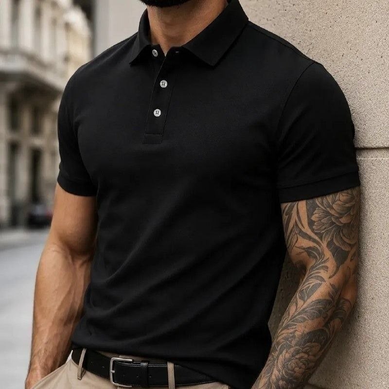 Camisa Polo Masculina Piquet Slim Manga Curta