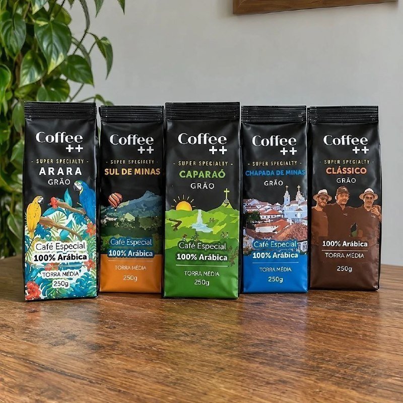 Kit 5 Pacotes Café Especial em Grãos Coffee Mais Variedades