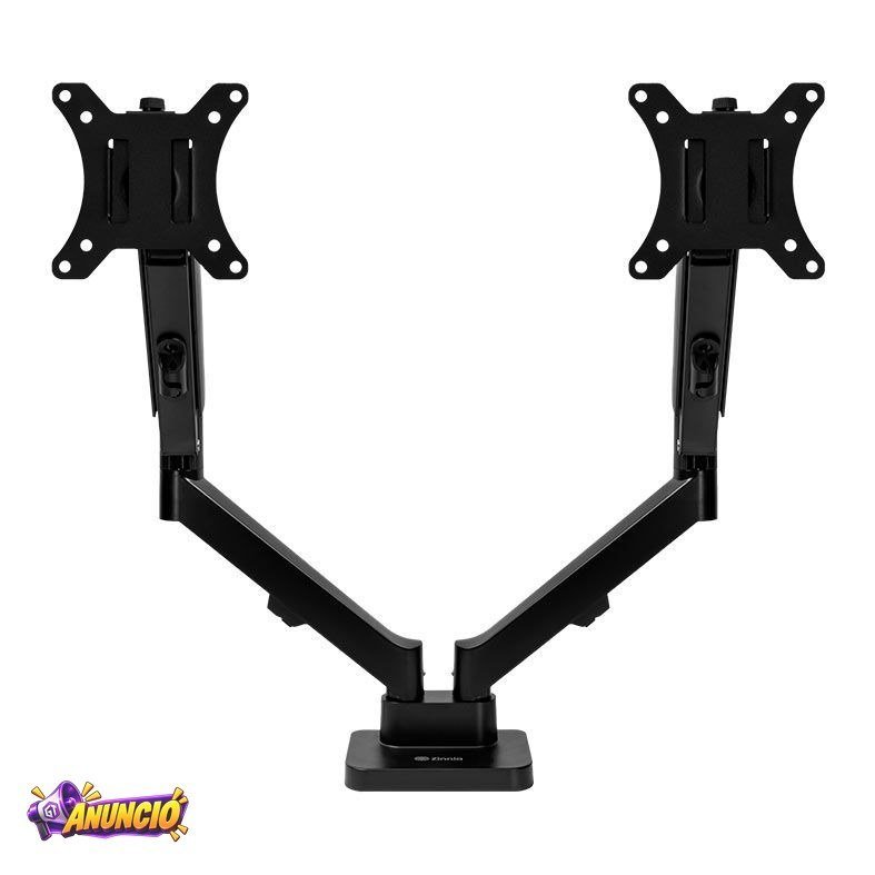 Suporte Articulado Para 2 Monitores 13 a 32 Pistão a Gás Zinnia Nimbo 210 Preto