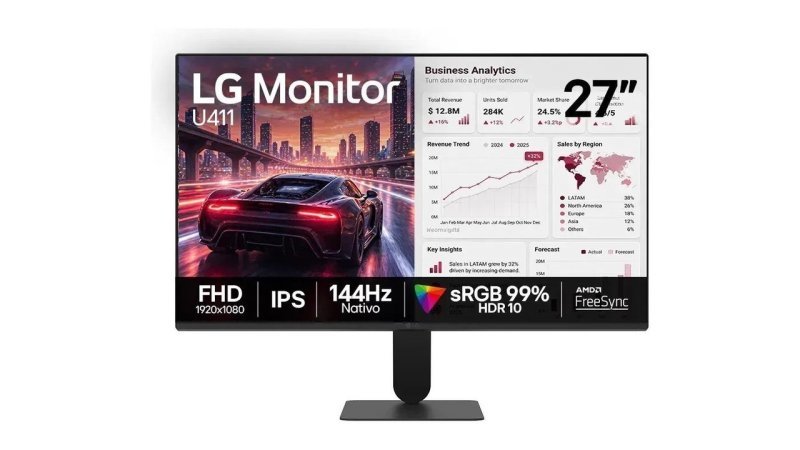 Monitor LG FHD Gamer & Office tela IPS 27”, 1ms (Mbr), 144Hz