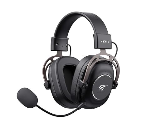 Havit Headphone Fone de Ouvido H2002YG Black, Quad-Mode, Sem Fio e Com Fio, Wireless 2.4GHz, Bluetooth, USB, 3,5mm, Gamer, com Microfone Destacável Com Cancelamento de Ruído, Falante 50mm, Preto