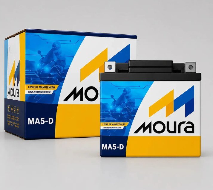 Bateria Moura MA5-D 5 Ah 12V Selada para Honda, Yamaha e Mais + Frete Grátis