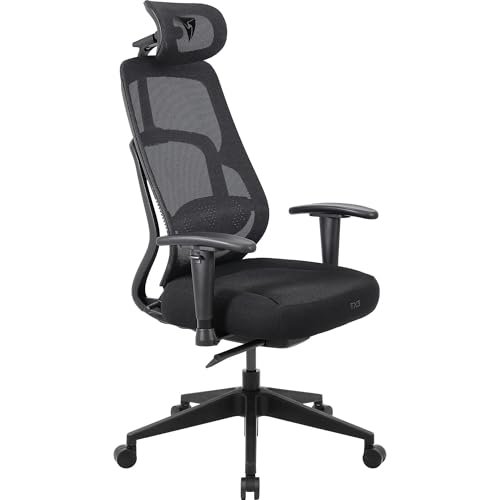 ThunderX3 Cadeira Ergonômica Yama Neue Preta Malha Mesh Respirável p/ Escritório e Gaming