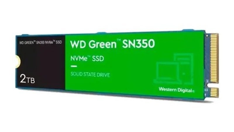 SSD 2tb M.2 2280 NVMe Pcie Gen3 Western Digital WD Green SN350 Wds200t3g0c