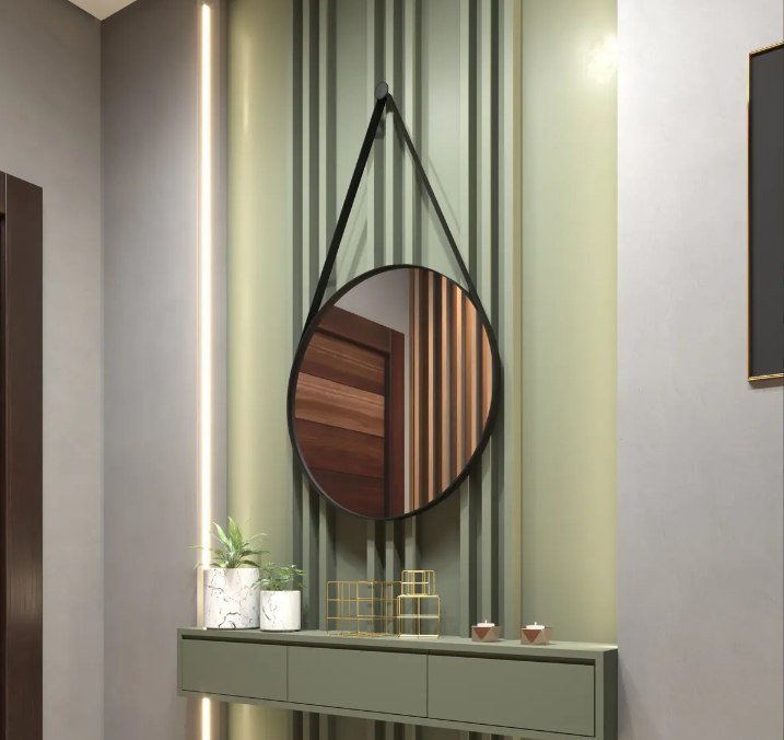Espelho Redondo Decorativo Suspenso Alça 20cm + Pino Brinde + Frete Grátis