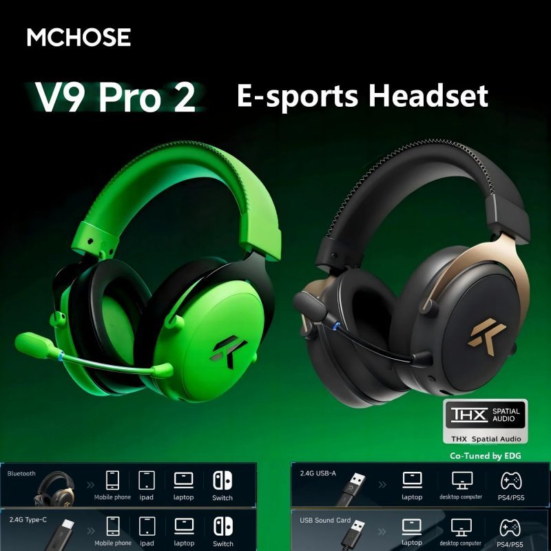 Headset Mchose V9 Pro 2, sem fio, Bateria 300h