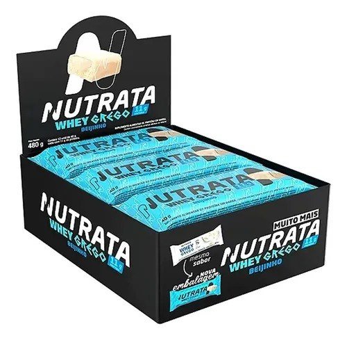 Barra de proteínas Nutrata WHEY Grego 40G sabor Beijinho x 480g 12 un