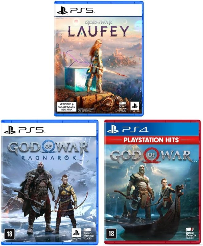 Combo God of War: 2018 + Ragnarök + Laufey + Frete Grátis