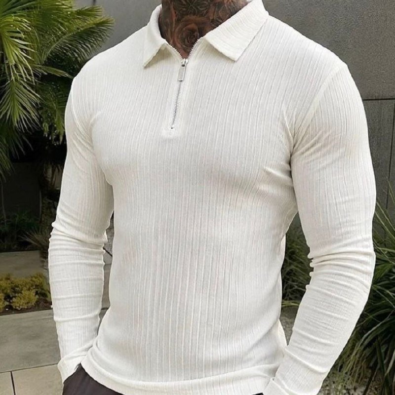 Camiseta Polo Manga Longa Com Zíper Lançamento (P ao GG)