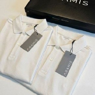 Polo Aramis Manga Curta Algodão Piquet Mescla Básica Branco (P ao XGG)