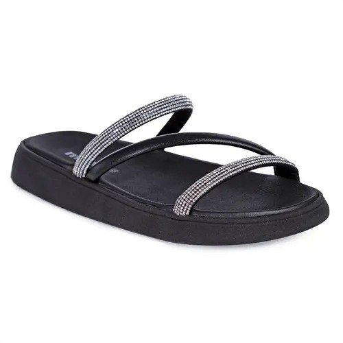 Sandalia Papete Moleca Feminina Tiras Strass Macia Original
