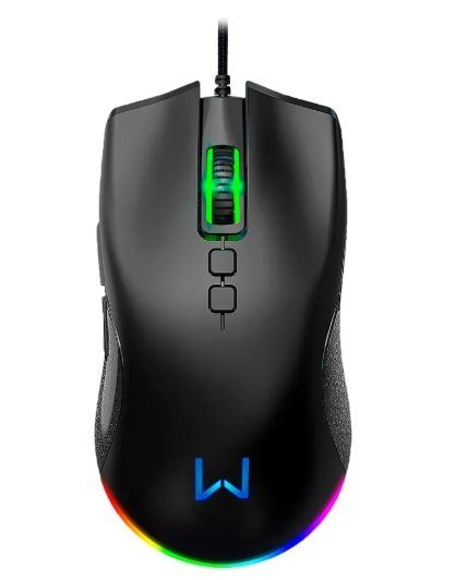 Mouse Gamer Multi Warrior 7 Botões Rush RGB 12000dpi MO392 Preto