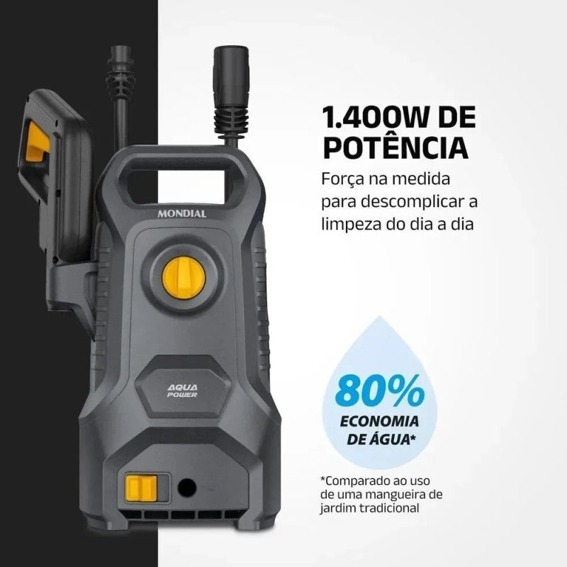 Lavadora De Alta Pressão Aqua Power Mondial Preto 1400w Lap-04-gy