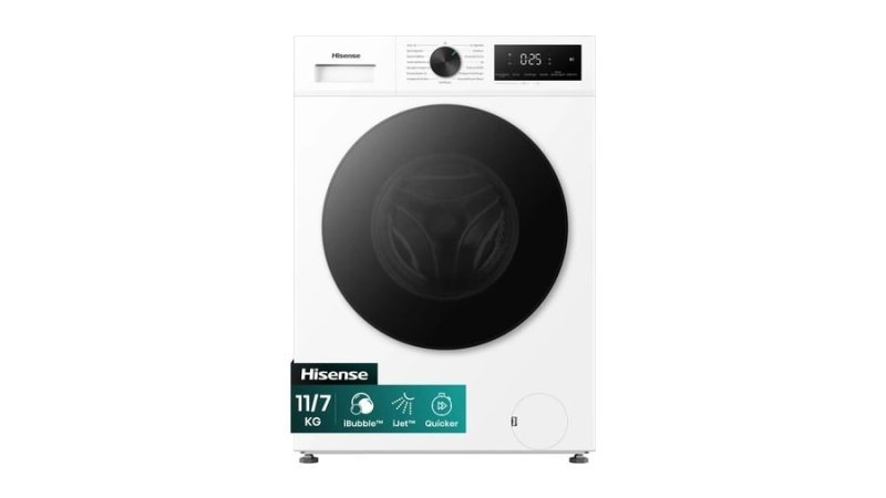 Lava e Seca Hisense 1i 11kg/7kg 4 em 1, Inverter, Ciclo Rápido, Economia de Água WD1i1141