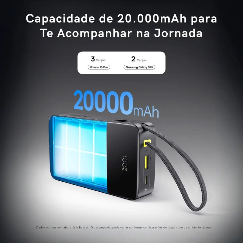 Power Bank Baseus Bipow2 Pro FC51 20000mAh 22,5W Carregamento Rápido