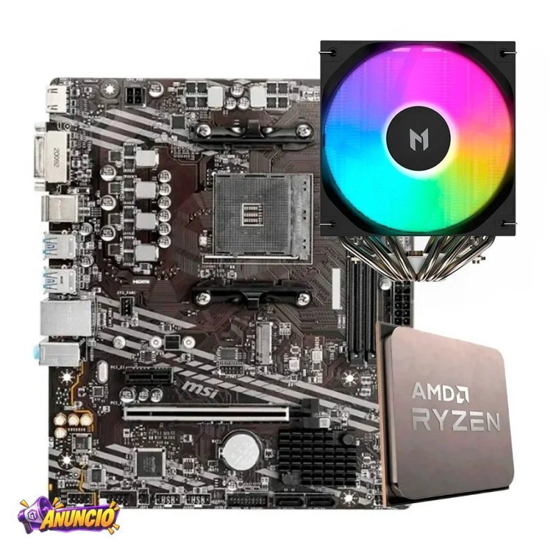 Placa Mae Msi B550M A Pro Processador Amd Ryzen 7 5700X Air Cooler Mach1 Wind