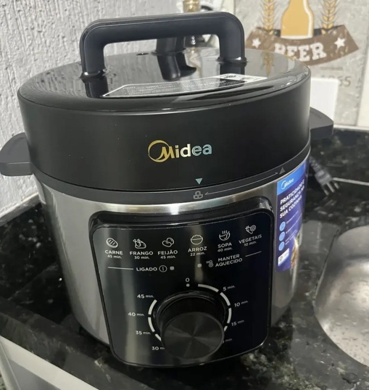 Panela De Pressão Mecânica Preta E Inox 4l Midea
