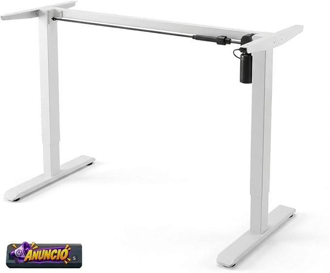 Estrutura de Mesa Elétrica Ajustável para Trabalho em Pé e Sentado – 3 Configurações de Memória, Altura de 72cm a 120cm, Base Ergonômica e Design Silencioso para 110v e 220v (Branco)