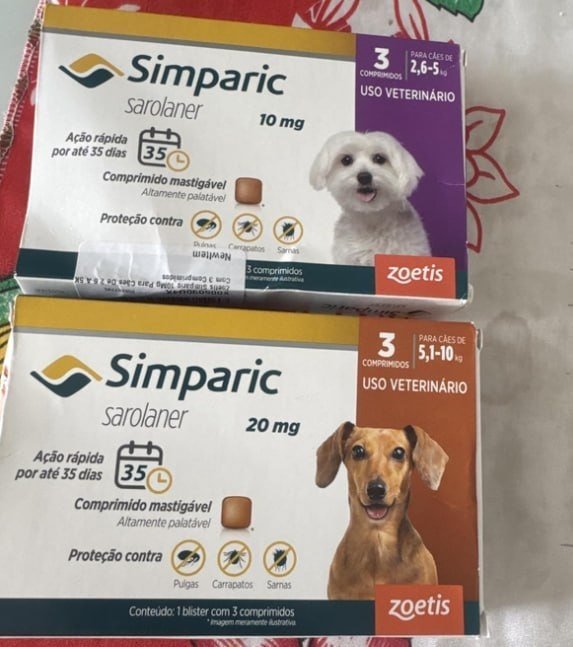 Zoetis Simparic 10mg de 2,6 Até 5Kg 03 Comprimidos