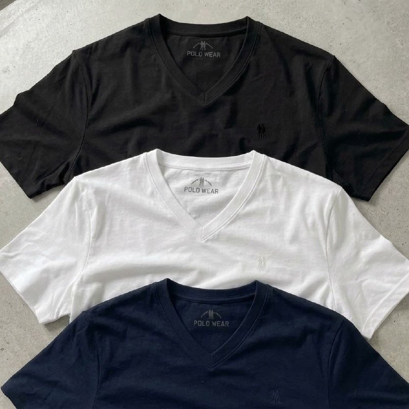 Kit 3 Camisetas Gola V Masculinas Polo Wear Sortido