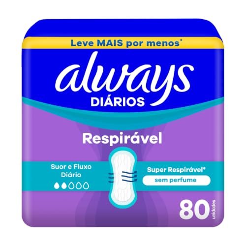 Always Protetor Diário Respirável Sem Perfume 80 Unidades