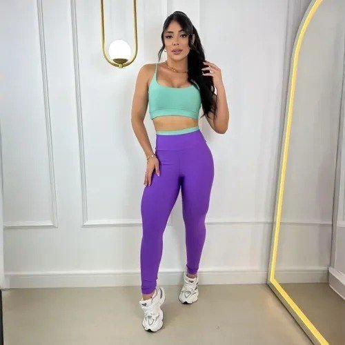 Conjunto Fitness Bicolor Feminino Academia Suplex Premium
