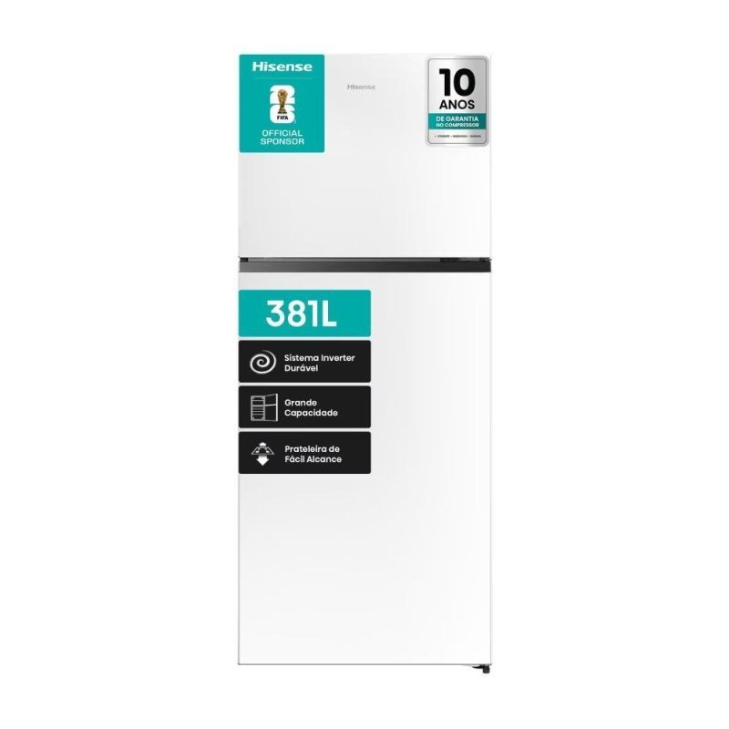 Geladeira Duplex 381L Frost Free Inverter RT375N3EWA1 Hisense