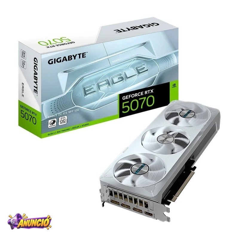 Placa De Video Gigabyte Rtx 5070 Eagle Oc Ice Sff 12G Nvidia Geforce 12GB Gddr7 192Bits Rgb Dlss Ray Tracing Gv N5070Eagleoc Ice 12Gd