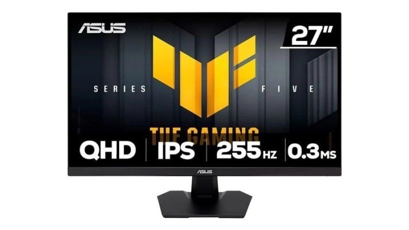 Monitor Gamer Asus Tuf 27", Qhd, 255Hz, 0.3ms, Fast Ips, G-Sync Comp, FreeSync Premium, Hdr10, Som Integrado Vg27aqme5f