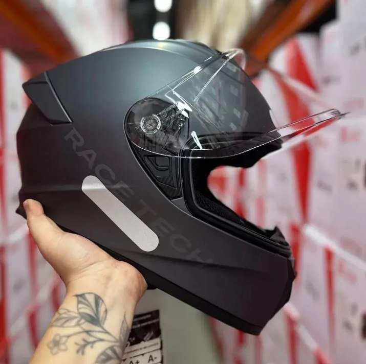 Capacete Race Tech Hit Preto Fosco Masculino Feminino - Tamanho 60