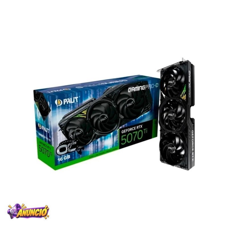 Placa De Video Palit Geforce RTX 5070 Ti 16GB Gamingpro S Gddr7 256Bits Ne7507T019T2 Gb2031U