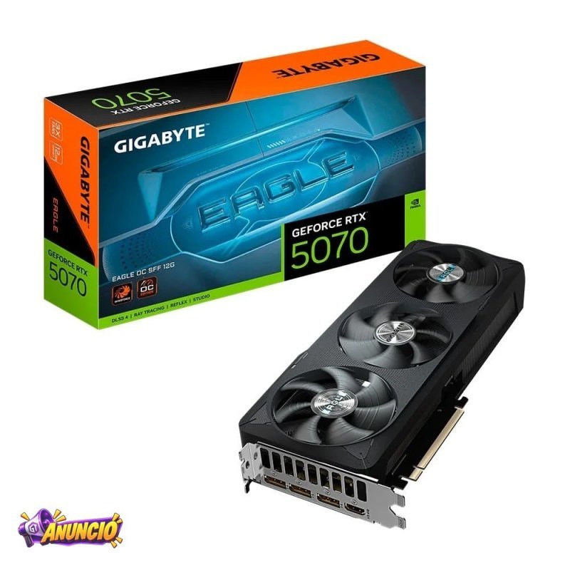 Placa De Video Gigabyte Rtx 5070 Eagle Oc Sff 12G Nvidia Geforce 12GB Gddr7 192Bits Rgb Dlss Ray Tracing 9Vn5070Eo 00 G10