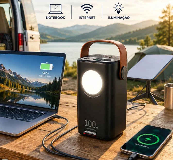 Power Bank 60.000mah 100w - Starlink Mini Ultra Rápido