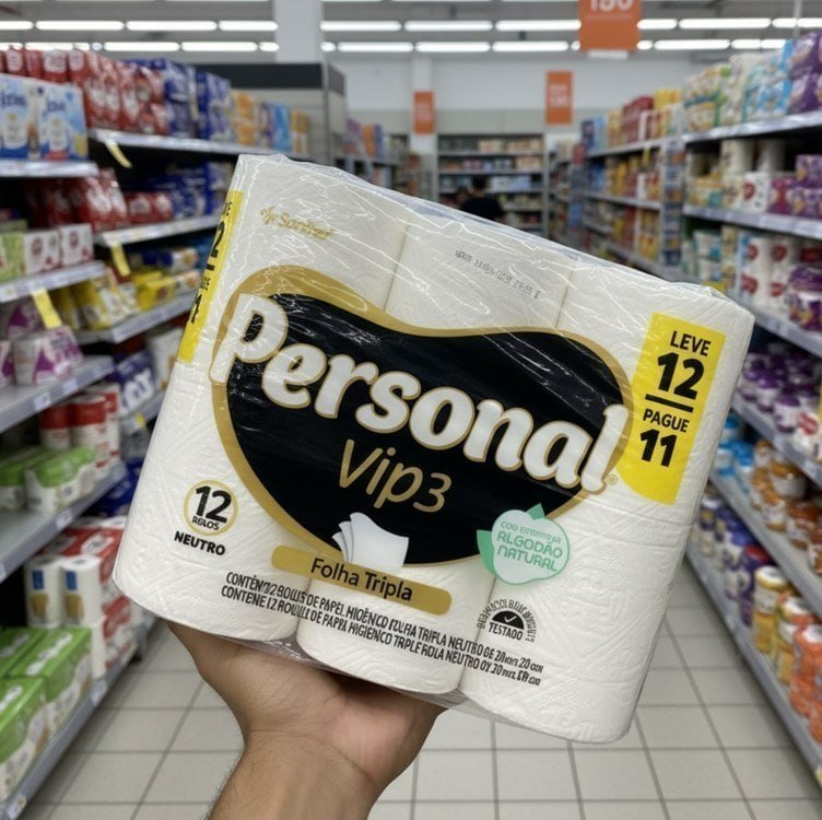 12 un. Papel Higiênico Personal Vip Folha Tripla