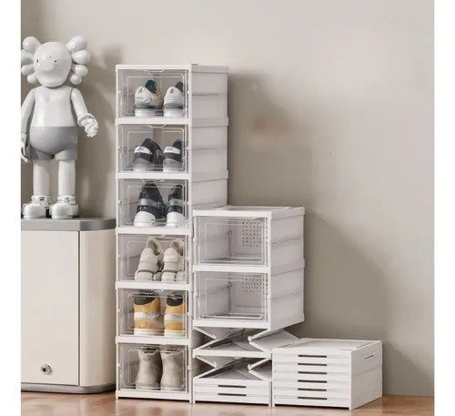 Sapateira Vertical Empilhável 6 Pares Organizador De Calçados Modular Branco