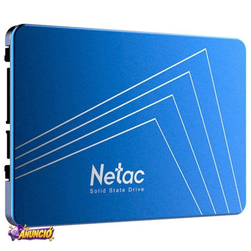 SSD Netac N600S, 512GB, 2,5", SATA III 6GB/s, Leitura 560 MB/s, Gravação 520 MB/s, Azul