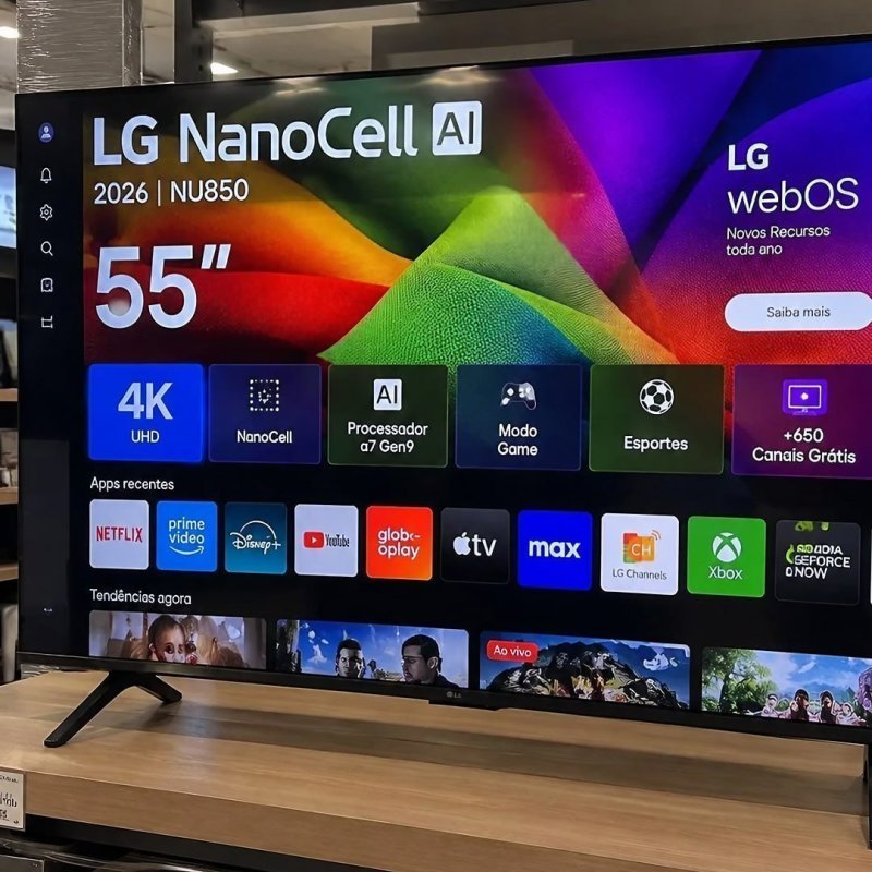 Smart TV 4K 55" LG NANO UHD AI NU850 2026 - 55NU850BPSA