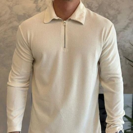 Kit 2 Camisas Polo Manga Longa Blusa Masculina Zíper (M ao GG)